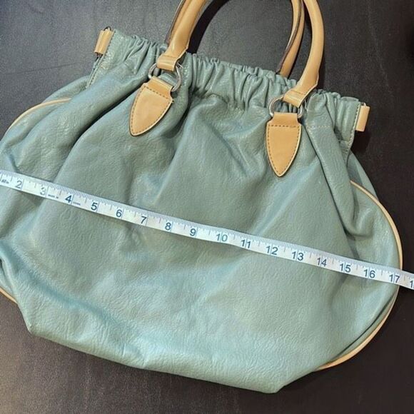 Apostrophe Satchel/Hobo Bag. Faux Pebbled‎ Leather. Size Medium Mint Green - Picture 5 of 6